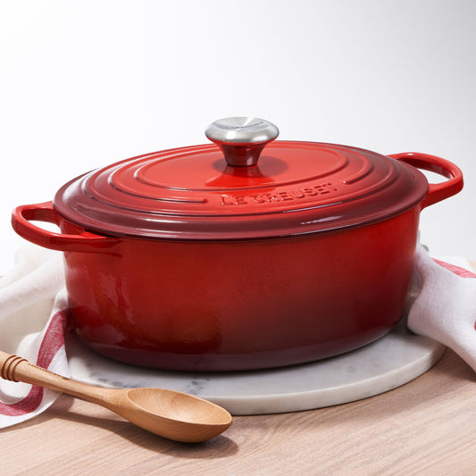 Signature Cast Iron 2.75-quart Cerise Oval Dutch Oven