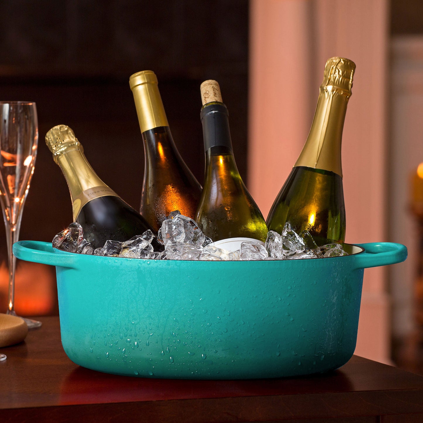 Signature Cast Iron 5-quart Caribbean Oval Dutch Oven