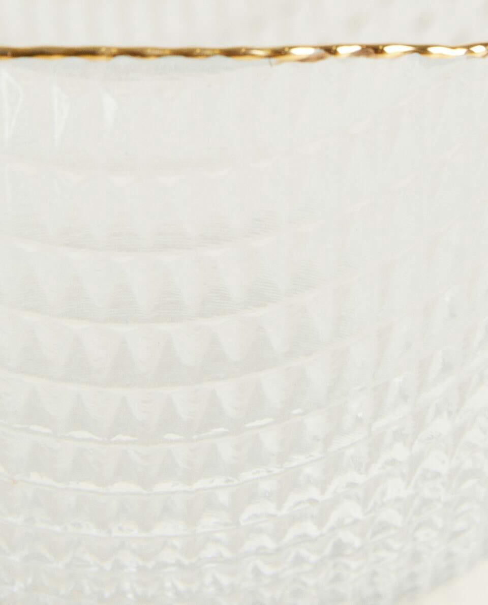 GLASS BOWL WITH RAISED DETAIL