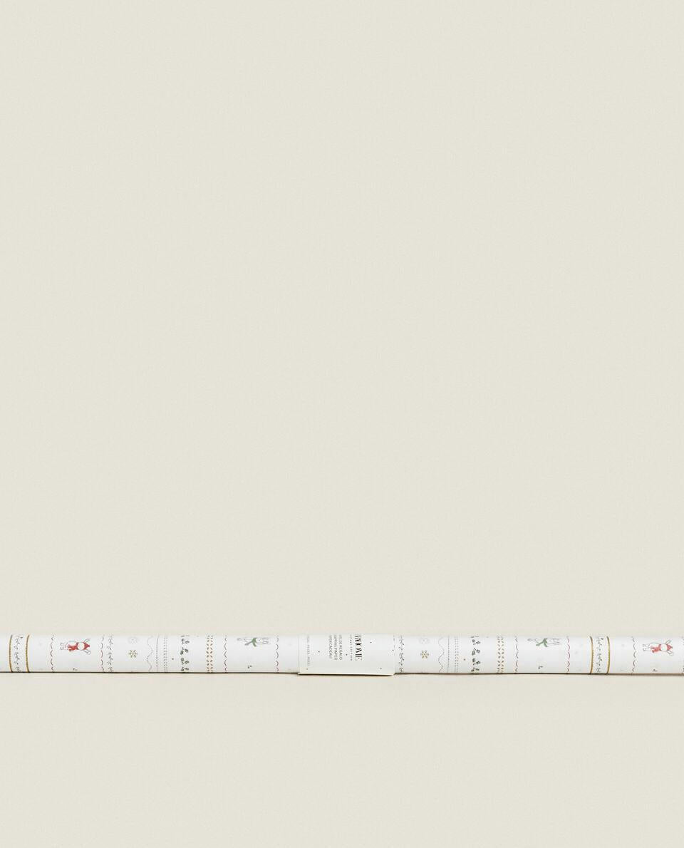 CHILDREN’S WRAPPING PAPER WITH CHRISTMAS BUNNY RABBITS