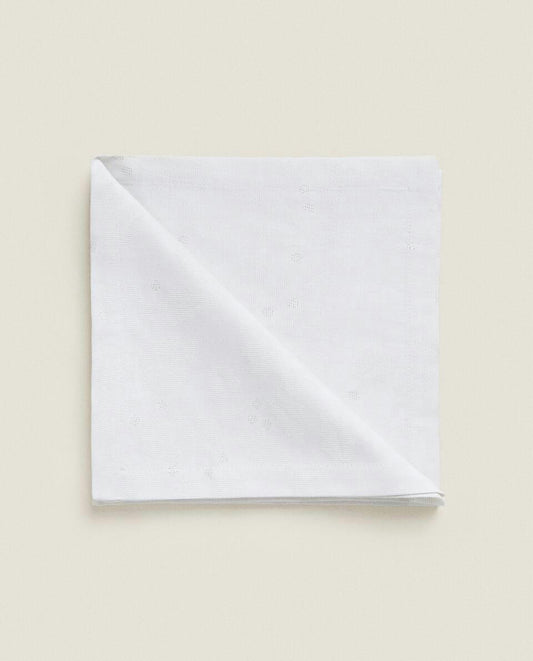 PACK OF GLITTERY CHRISTMAS FLORAL JACQUARD NAPKINS (PACK OF 2)