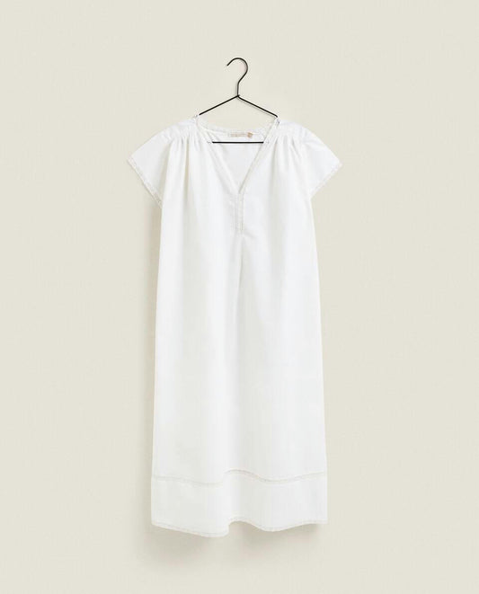 COTTON POPLIN NIGHTDRESS