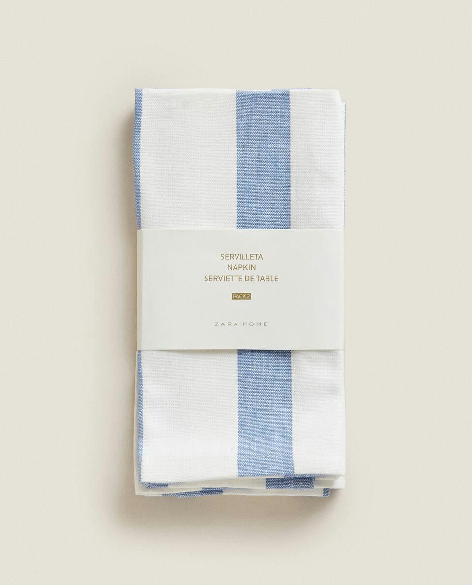 STRIPED COTTON NAPKINS (SET OF 2)