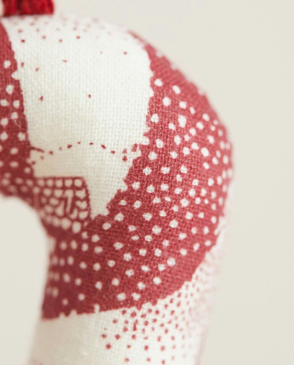 PACK OF PATCHWORK CANDY CANE CHRISTMAS DECORATIONS (PACK OF 3)