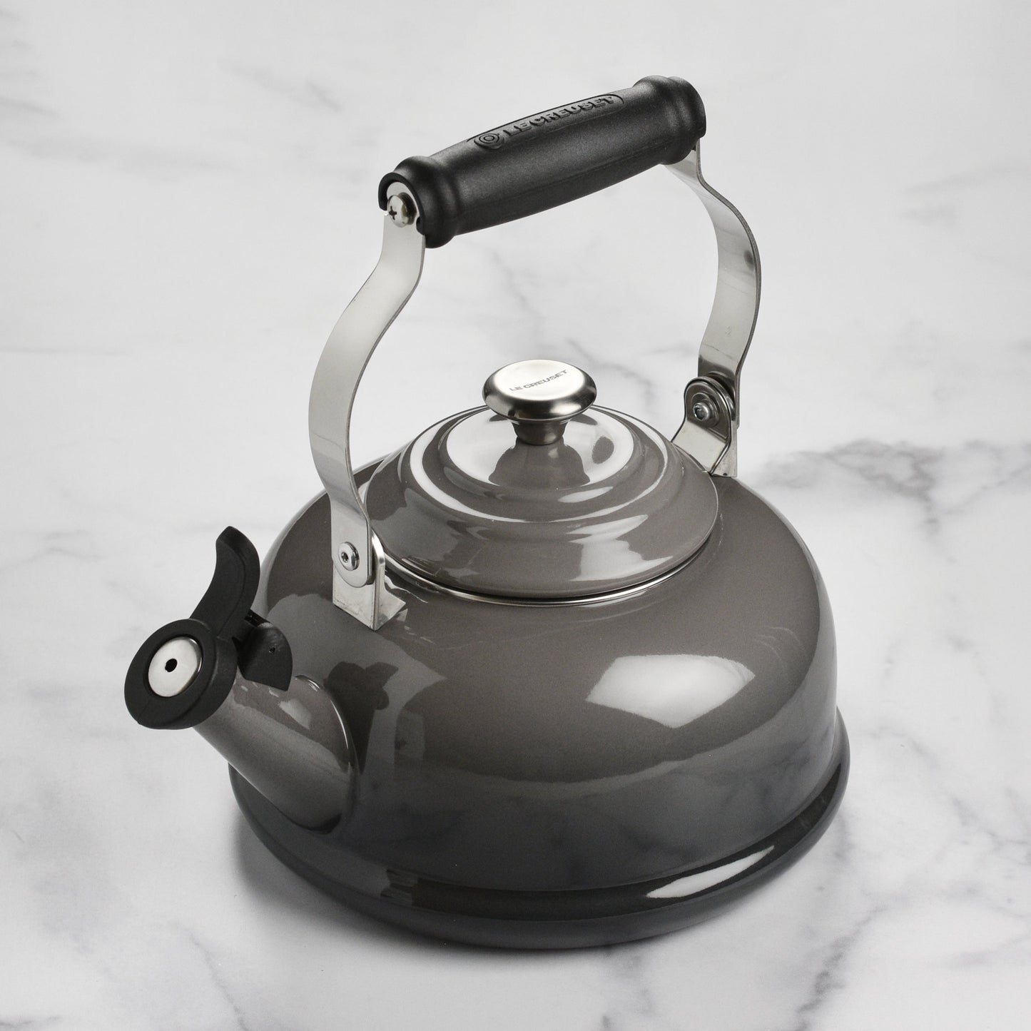 Enameled Steel 1.7-quart Oyster Whistling Tea Kettle