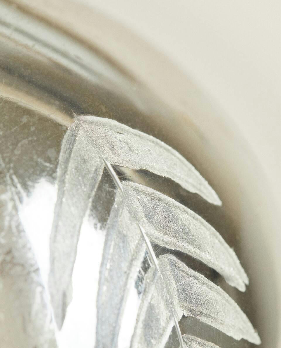 GLASS HERRINGBONE CHRISTMAS BAUBLE DECORATION