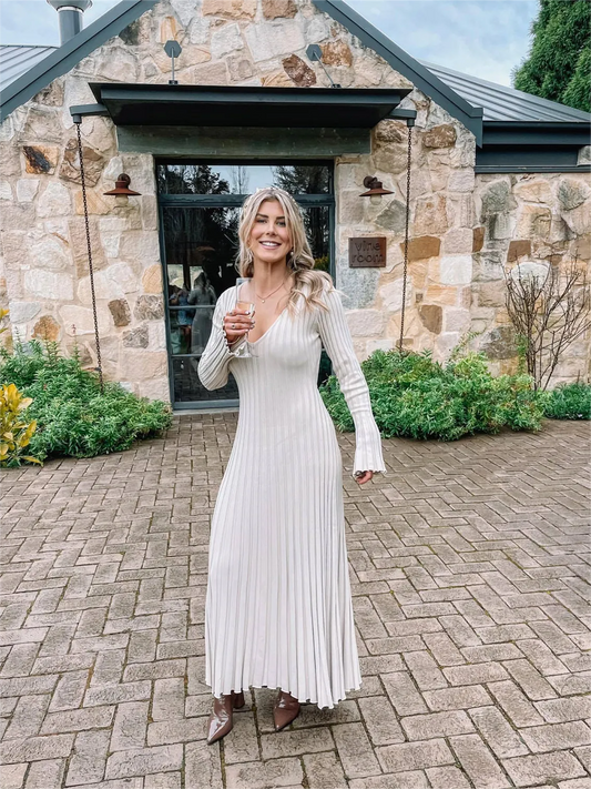 Fall New Sleeved Knit Midi Dress (Buy 2 Free Shipping)