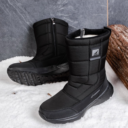(Vente à durée limitée -49 % de réduction) Bottes de neige unisexes en cuir épais, doublées de fourrure, bottes mi-mollet chaudes, imperméables et antidérapantes (mise à niveau Warmth 2024) 