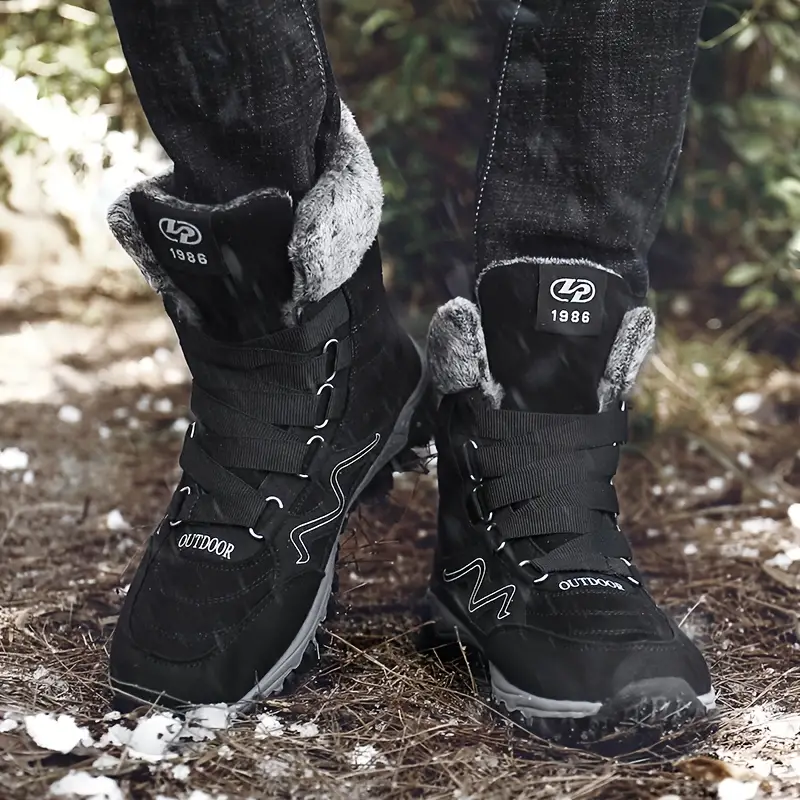 (Événement à durée limitée de 49 % de réduction) Bottes de neige orthopédiques à bout large pour hommes, support de voûte plantaire, bottes de randonnée antidérapantes, imperméables et chaudes 