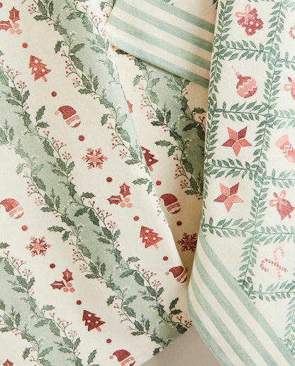 PACK OF COTTON CHRISTMAS TEA TOWELS (PACK OF 2)