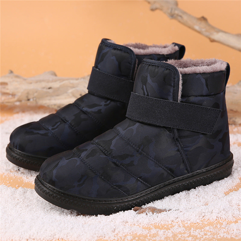 (Zeitlich begrenztes 70% Rabatt-Event) Herren Winter 2024 Neue warme wasserdichte rutschfeste durchstichfeste Slip-On-Schneestiefel mit Klettverschluss Knöchelstütze Orthopädische Baumwollschuhe mit breiter Zehen- und Fußgewölbestütze 