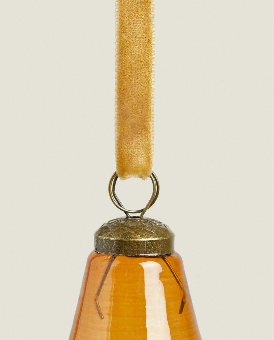 GLASS PEAR CHRISTMAS DECORATION