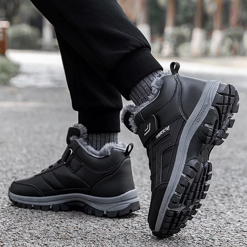 (Begrenzte Zeit 49 % Aktionsrabatt) Warme orthopädische Winter-Wanderstiefel für Herren, wasserdicht, rutschfest, breite Zehenpartie, Fußgewölbeunterstützung 