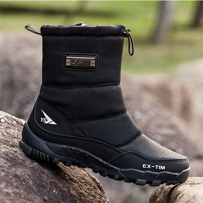 (Begrenzte Zeit, 70 % Rabatt) Orthopädische Herren-Schneestiefel mit Knöchelstütze und Fußgewölbeunterstützung, wasserdicht, rutschfest, warm und leicht, Wanderstiefel 