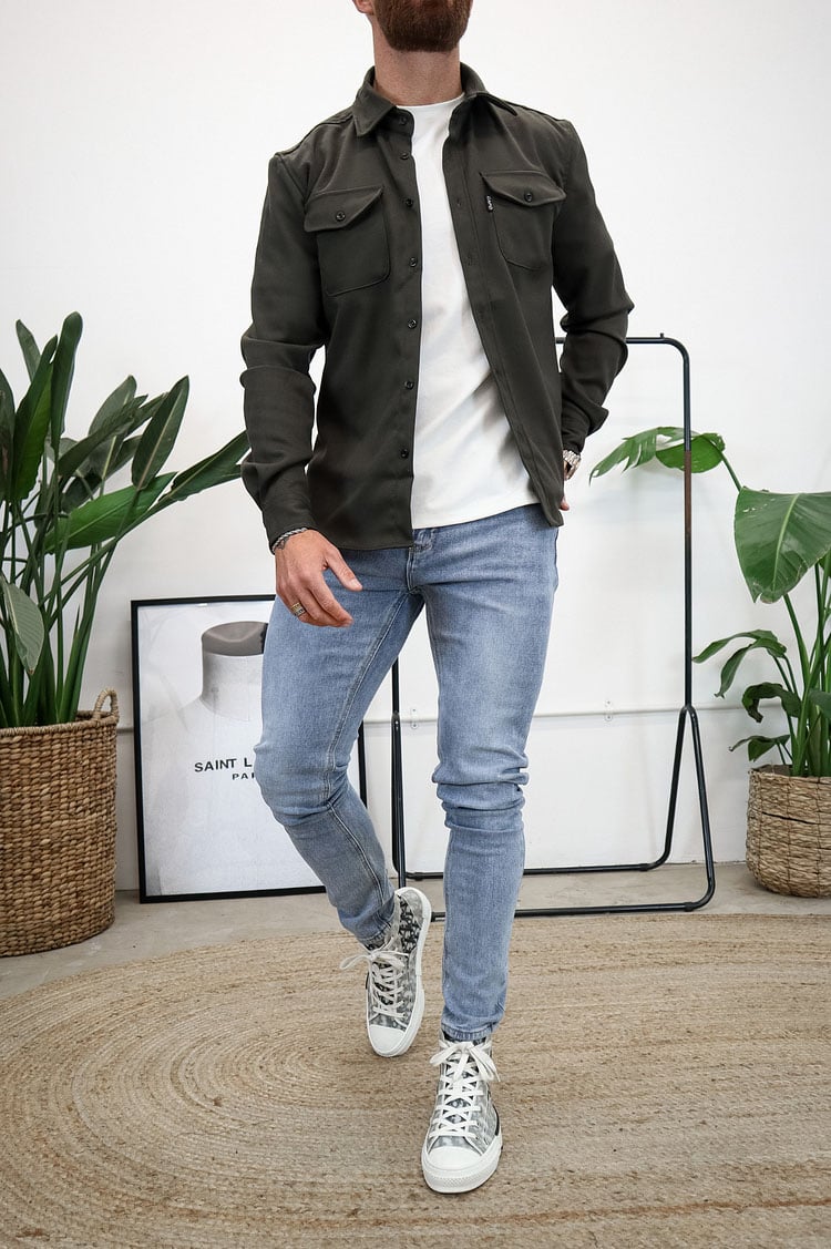 Veste chemise boutonnée pour homme (2 achats, livraison gratuite) 