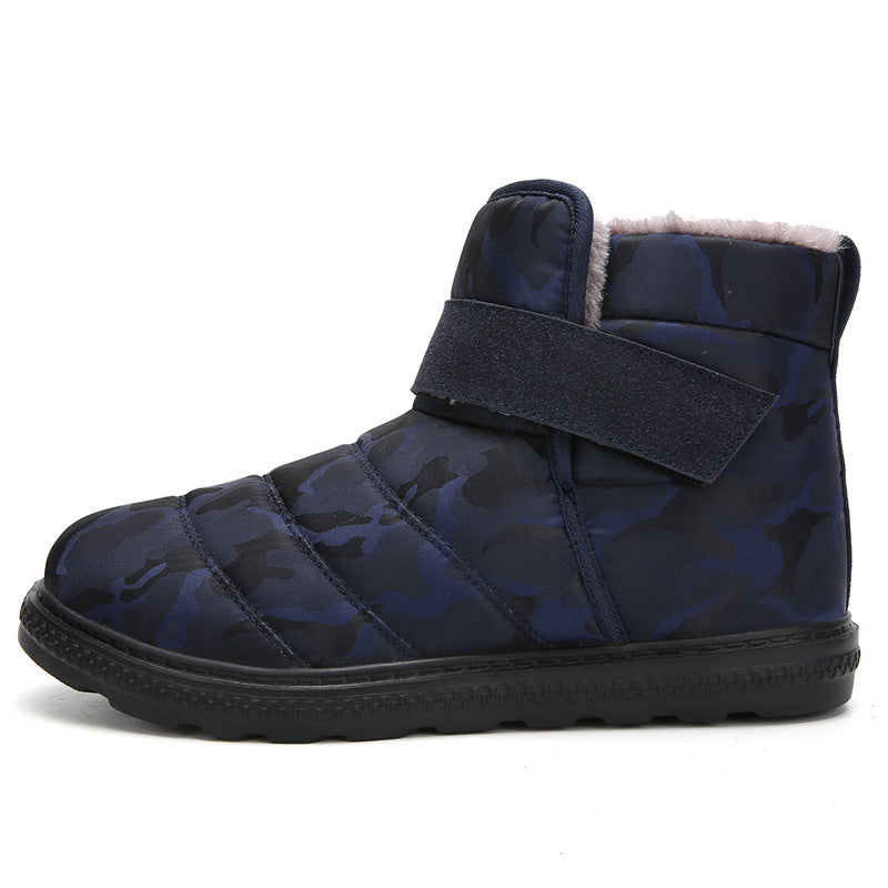 (Zeitlich begrenztes 70% Rabatt-Event) Herren Winter 2024 Neue warme wasserdichte rutschfeste durchstichfeste Slip-On-Schneestiefel mit Klettverschluss Knöchelstütze Orthopädische Baumwollschuhe mit breiter Zehen- und Fußgewölbestütze 