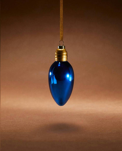 GLASS LIGHT BULB CHRISTMAS DECORATION