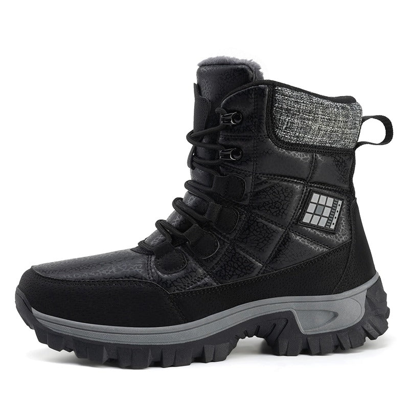 (⏰Zeitlich begrenzter Rabatt 49 %) Dicke, warme Schneestiefel für Herren, breite Zehenpartie, rutschfeste, pelzgefütterte Lederstiefel, wasserdichte Winter-Wanderstiefel 