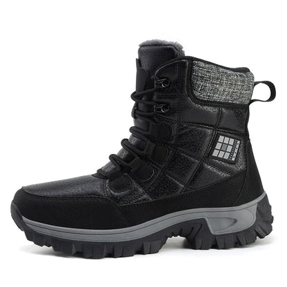 (⏰Zeitlich begrenzter Rabatt 49 %) Dicke, warme Schneestiefel für Herren, breite Zehenpartie, rutschfeste, pelzgefütterte Lederstiefel, wasserdichte Winter-Wanderstiefel 