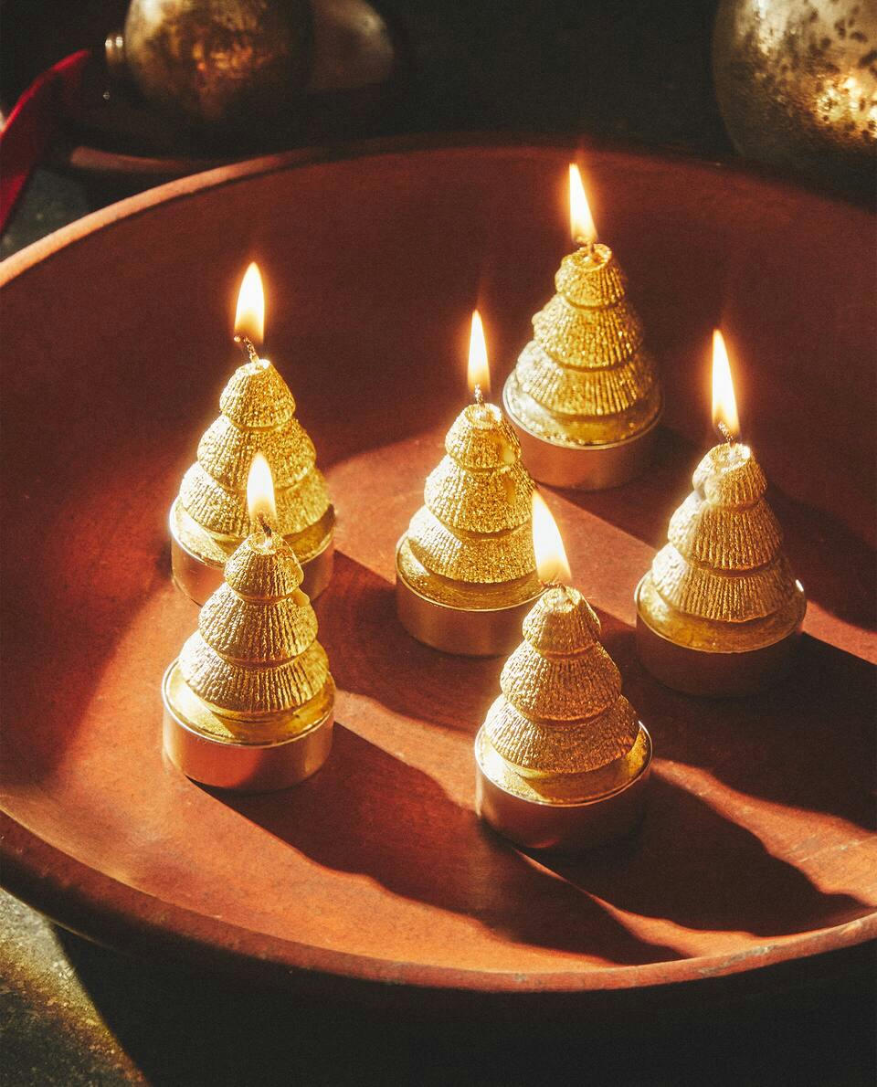 PACK OF CHRISTMAS TREE CANDLES (PACK OF 6)