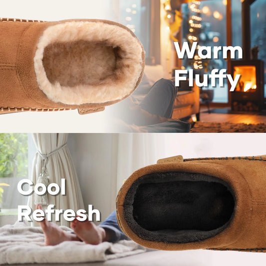 🔥🚀 Super offre ! Stock limité !🚀 👟Chaussons mocassins à bout large pour homme, antidérapants, chauds et moelleux 