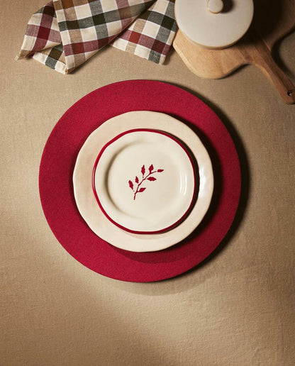 CHRISTMAS JUTE SERVICE PLATE