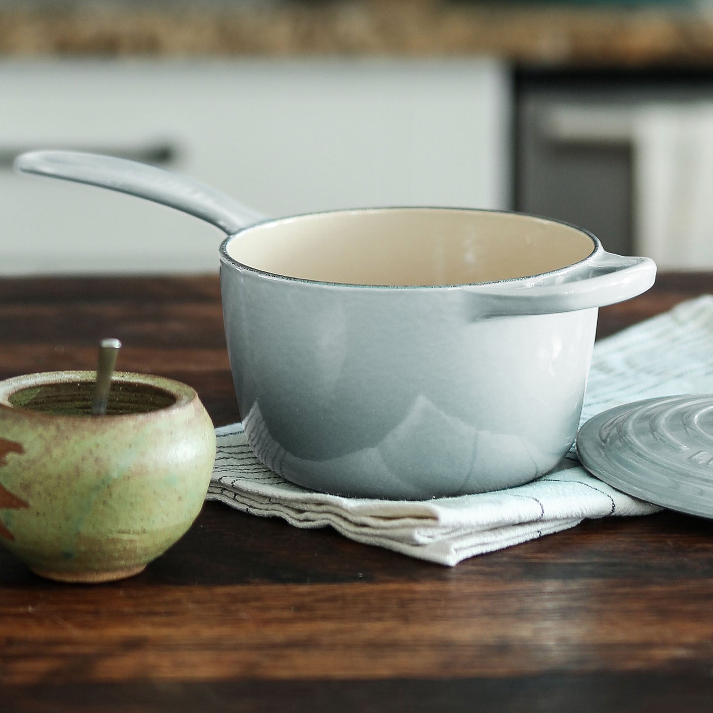 Signature Cast Iron 1.75-quart Sea Salt Saucepan