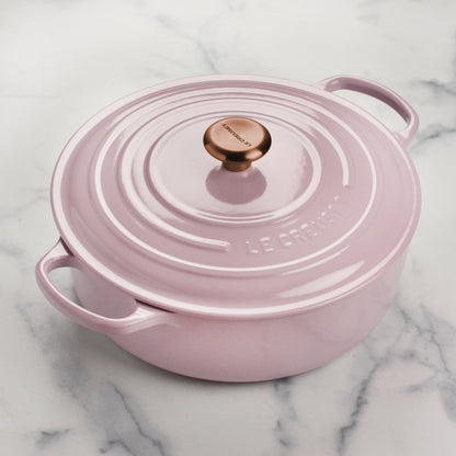 Signature Cast Iron 6.75-quart Shallot Round Wide Dutch Oven with Copper Knob