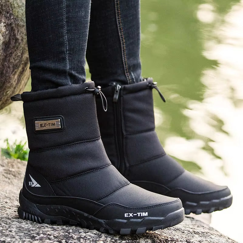 (Begrenzte Zeit, 70 % Rabatt) Orthopädische Herren-Schneestiefel mit Knöchelstütze und Fußgewölbeunterstützung, wasserdicht, rutschfest, warm und leicht, Wanderstiefel 