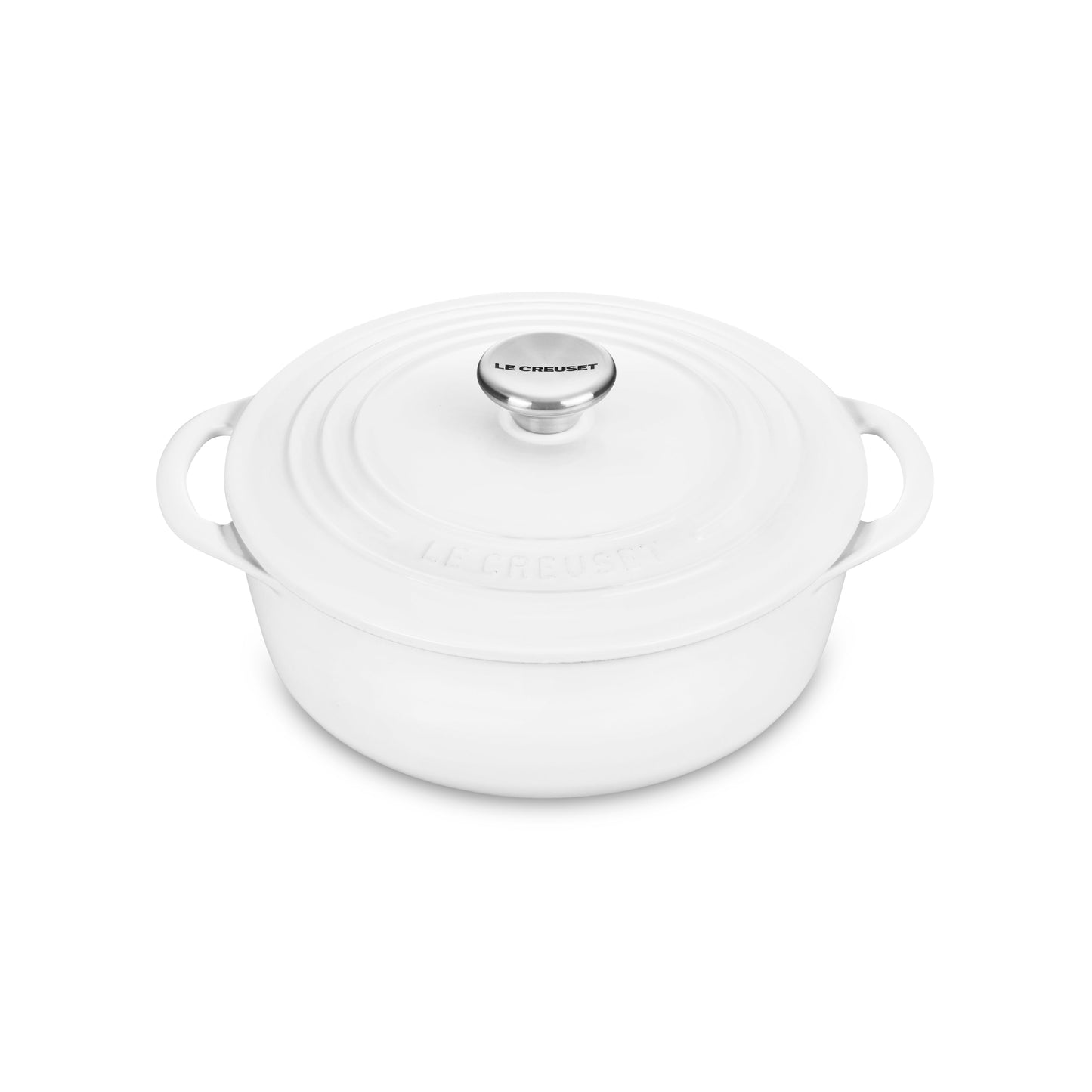 Cast Iron 2.75-quart White Shallow Round Dutch Oven