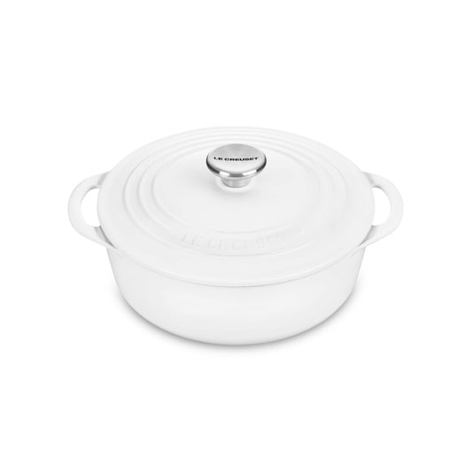 Cast Iron 2.75-quart White Shallow Round Dutch Oven