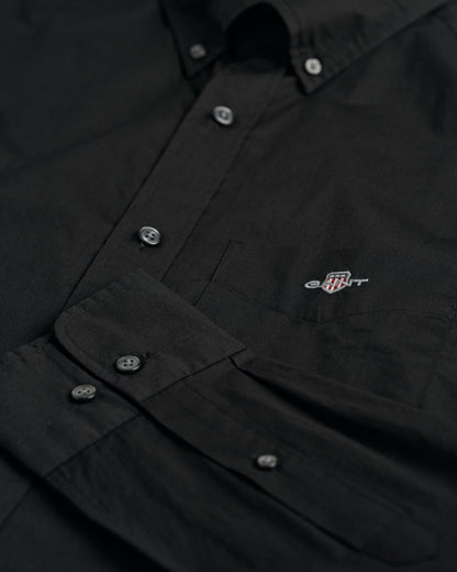 Men's Regular Fit Poplin Shirt - BLACK