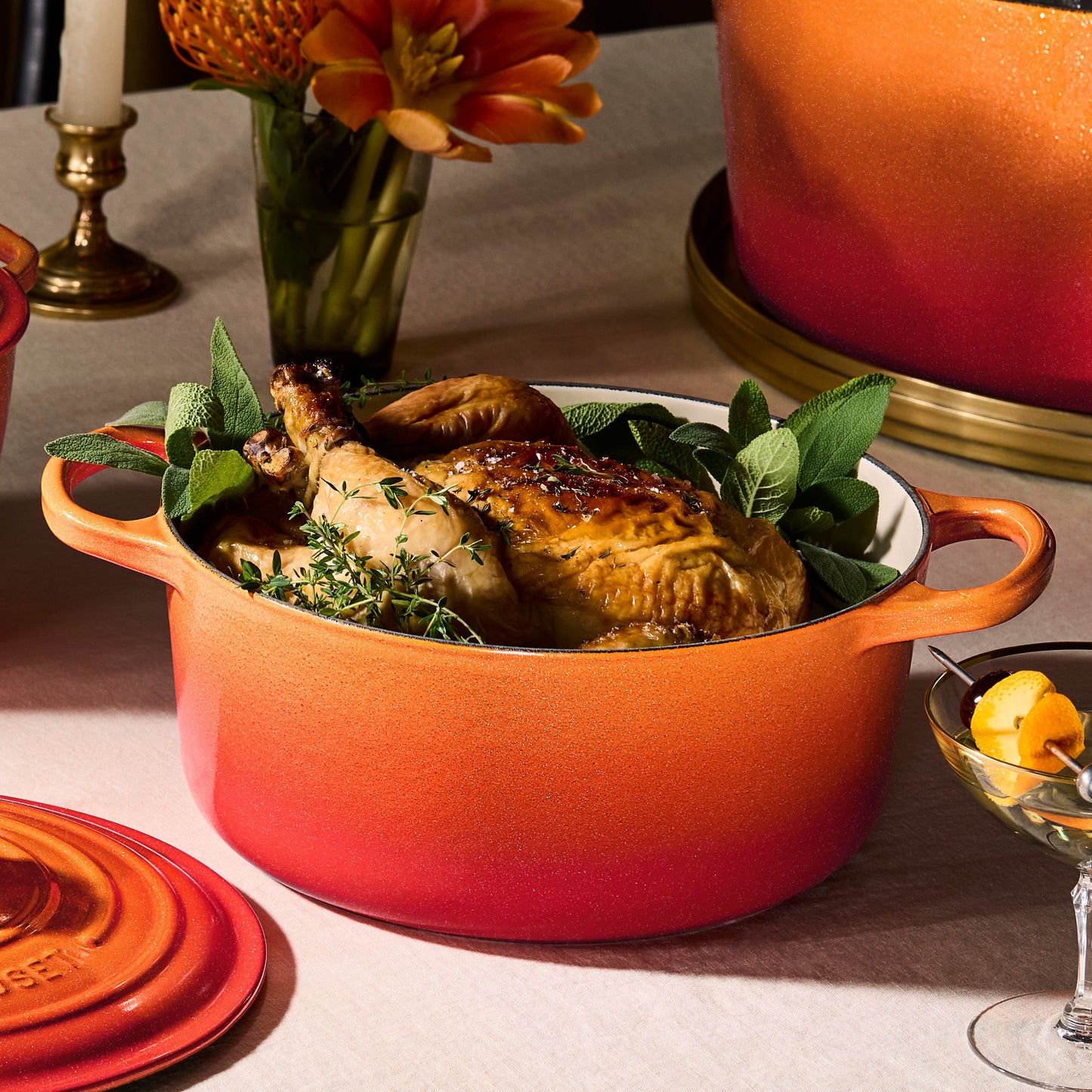 Signature Cast Iron 7.25-quart Flamme Doree Round Dutch Oven