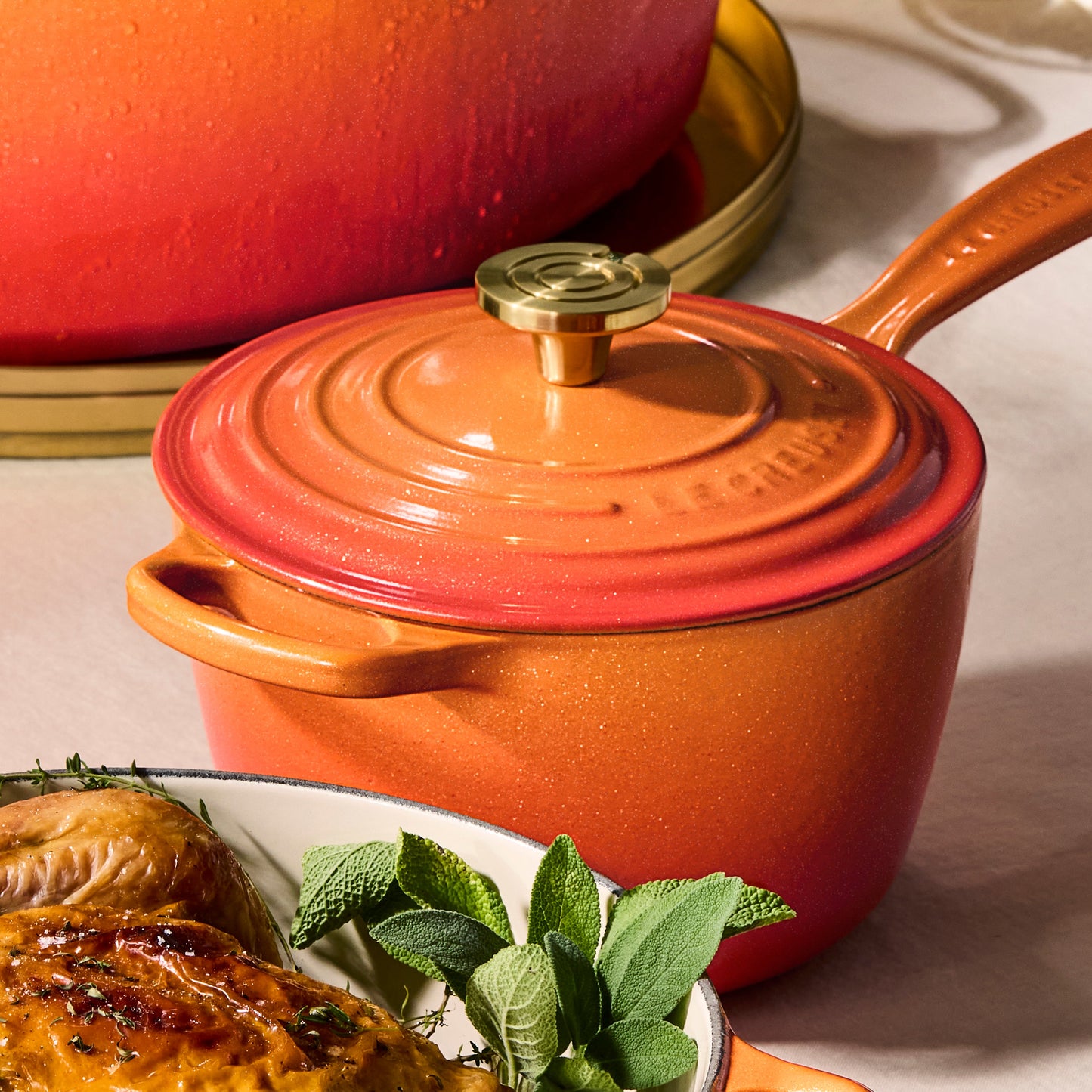 Signature Cast Iron 2.25-quart Flamme Doree Saucepan