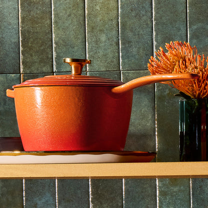 Signature Cast Iron 2.25-quart Flamme Doree Saucepan