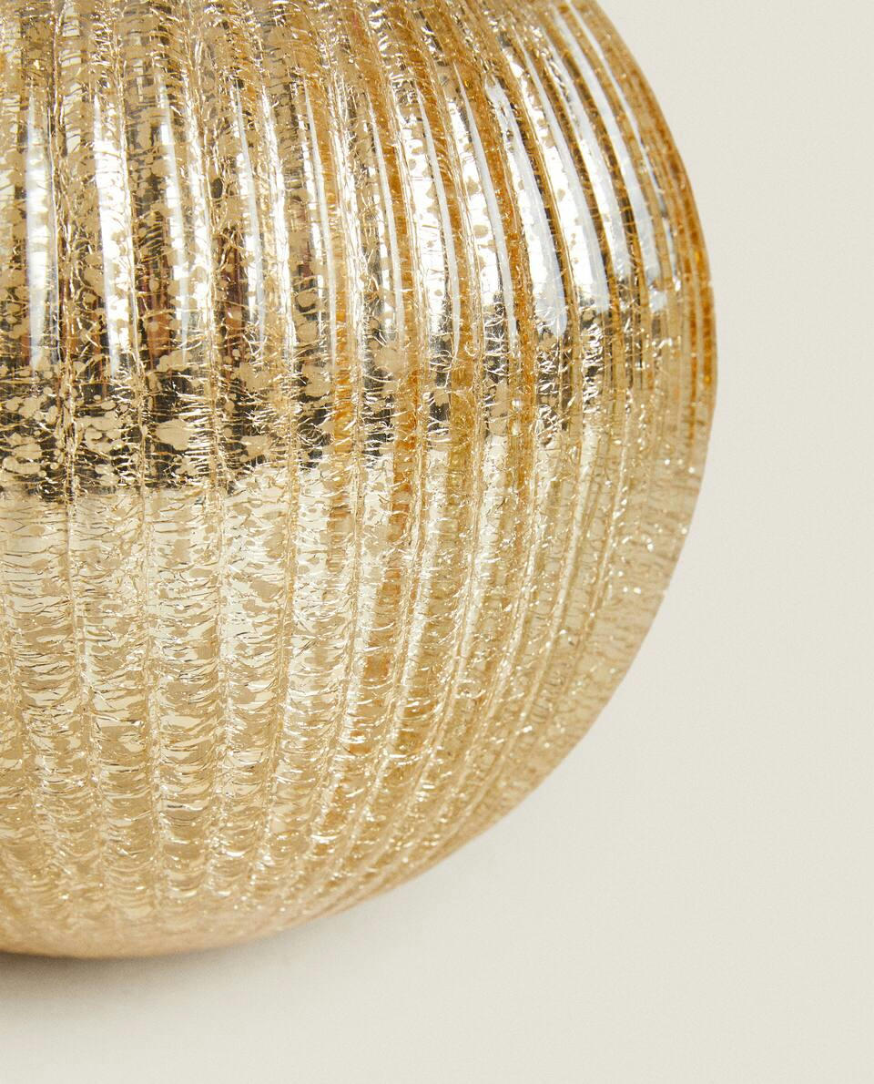 STRIPED CHRISTMAS BAUBLE DECORATION WITH BOW