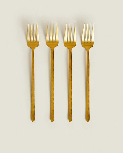 BOX 4 FORKS WITH HAMMERED HANDLE