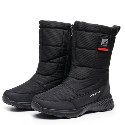 (Vente à durée limitée -49 % de réduction) Bottes de neige unisexes en cuir épais, doublées de fourrure, bottes mi-mollet chaudes, imperméables et antidérapantes (mise à niveau Warmth 2024) 