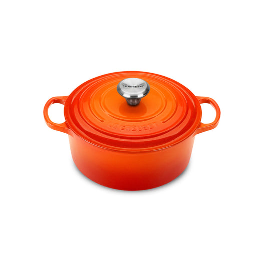 Signature Cast Iron 2-quart Flame Round Dutch Oven