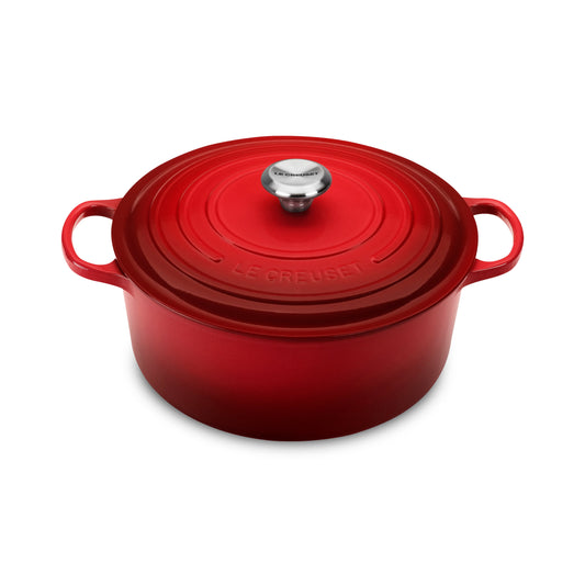 Signature Cast Iron 5.5-quart Cerise Round Dutch Oven