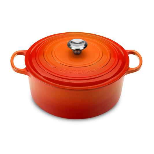 Signature Cast Iron 7.25-quart Flame Round Dutch Oven