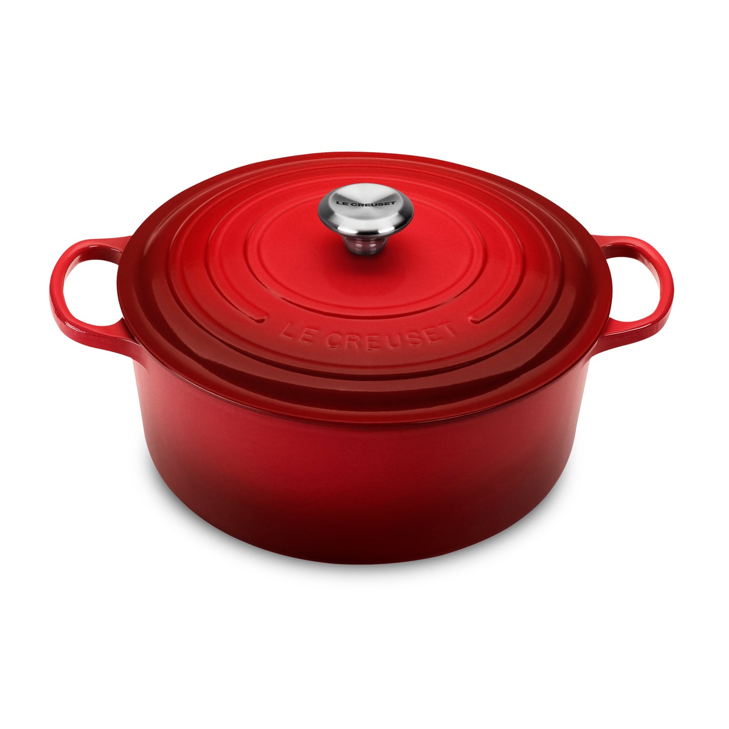 Signature Cast Iron 7.25-quart Cerise Round Dutch Oven