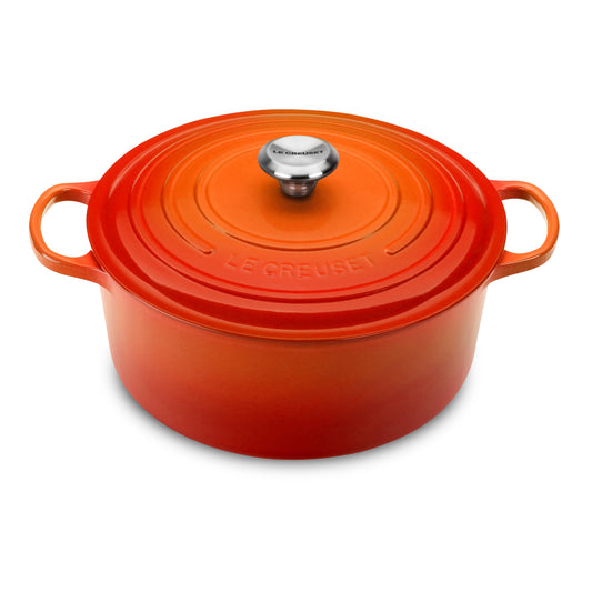 Signature Cast Iron 9-quart Flame Round Dutch Oven
