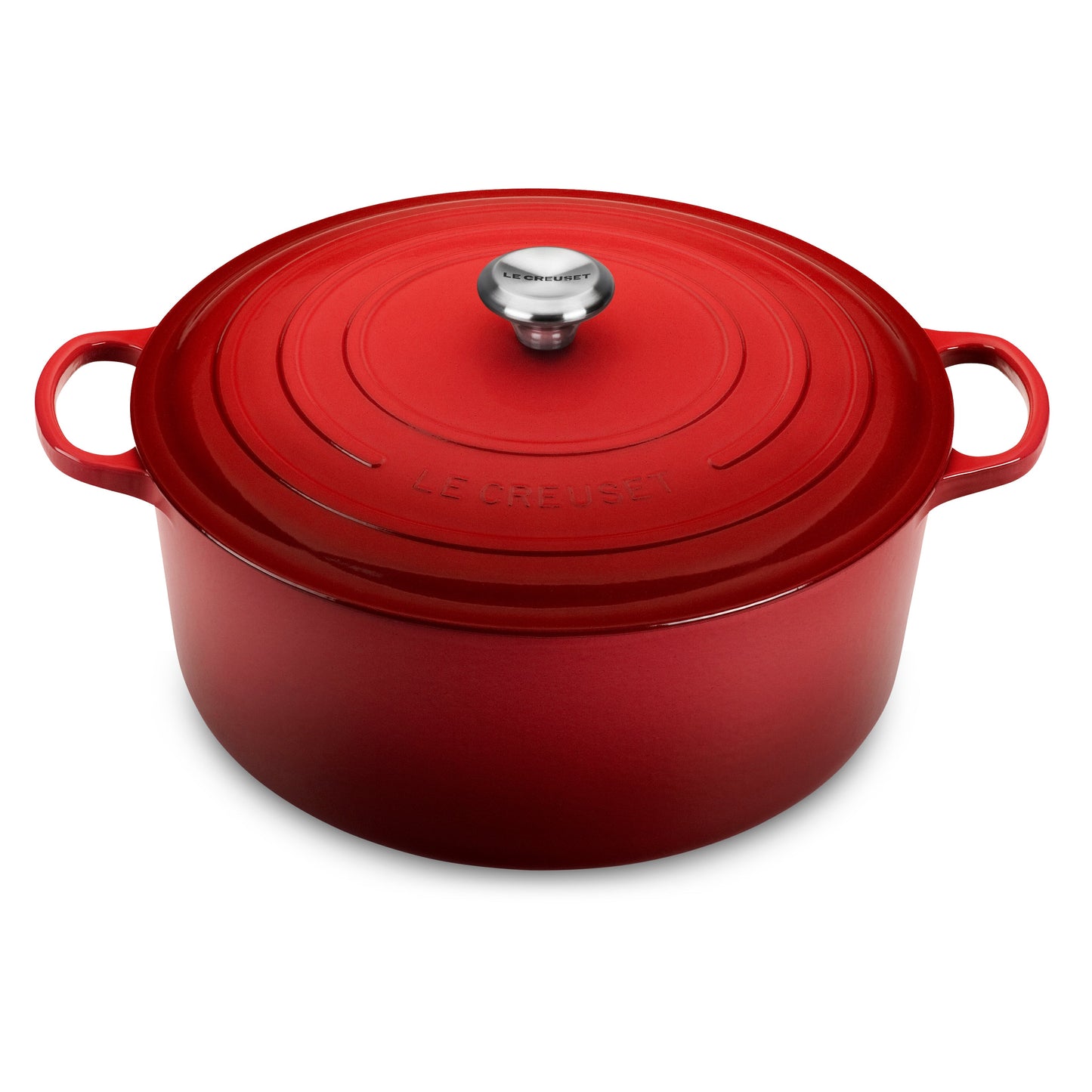 Signature Cast Iron 13.25-quart Cerise Round Dutch Oven