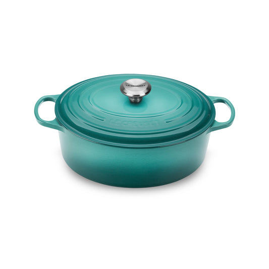 Signature Cast Iron 5-quart Caribbean Oval Dutch Oven