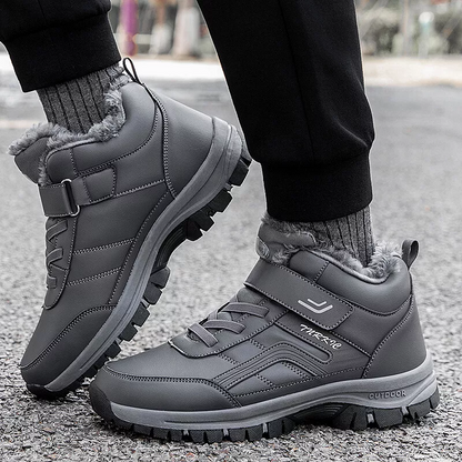 (Begrenzte Zeit 49 % Aktionsrabatt) Warme orthopädische Winter-Wanderstiefel für Herren, wasserdicht, rutschfest, breite Zehenpartie, Fußgewölbeunterstützung 