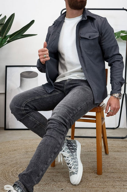 Veste chemise boutonnée pour homme (2 achats, livraison gratuite) 