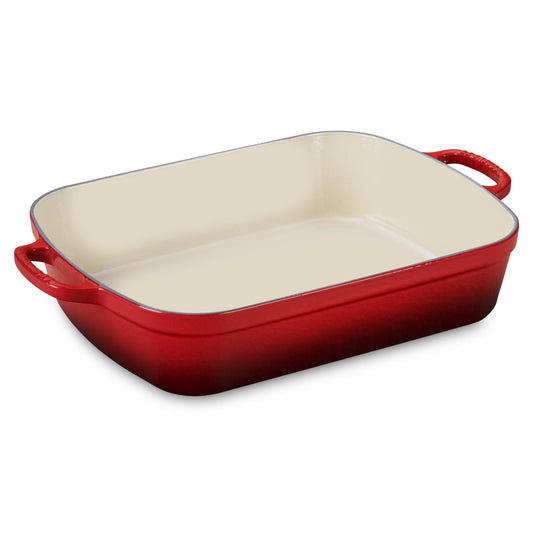 Signature Cast Iron 12.75-inch x 9.75-inch Cerise Roasting Pan