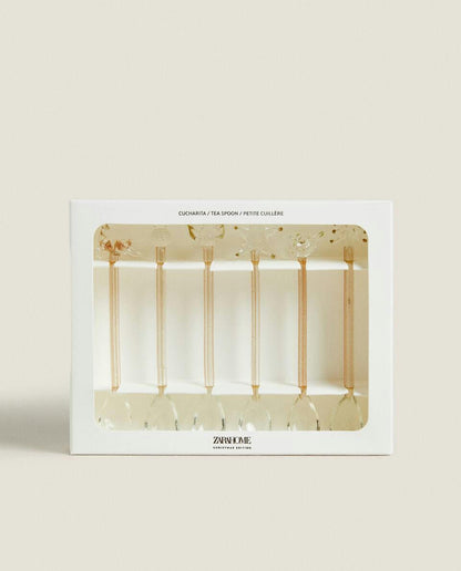 CHRISTMAS GLASS DESSERT SPOON CHARMS (PACK OF 6)