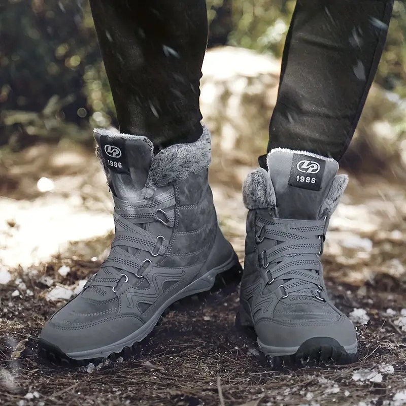 (Événement à durée limitée de 49 % de réduction) Bottes de neige orthopédiques à bout large pour hommes, support de voûte plantaire, bottes de randonnée antidérapantes, imperméables et chaudes 